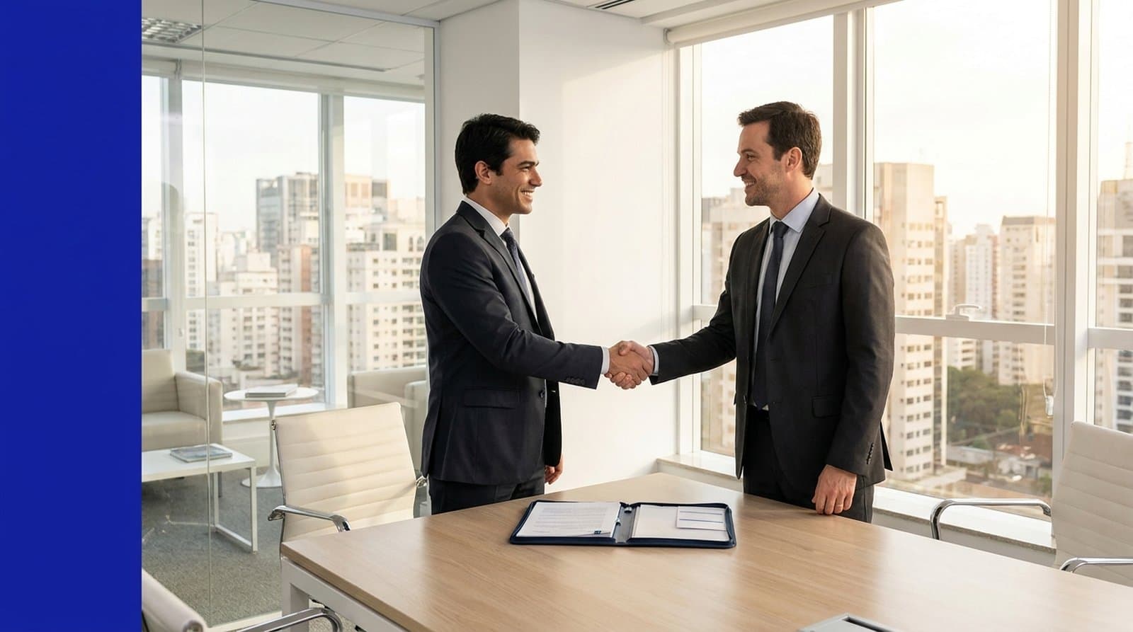 Empresário trocando de contabilidade e firmando parceria com contador da MECCAH em São Paulo
